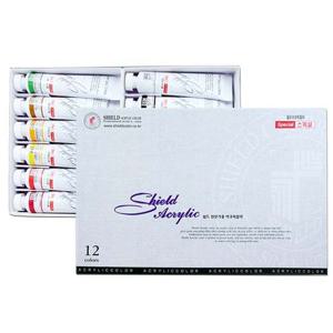 쉴드 아크릴물감전문가용 50ml 12색B -49483 물감 수채 아크릴 붓 미술