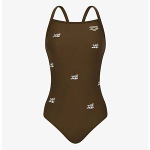 [아레나] 여성 A5FL1CO09BRW 플러피프렌즈3 선수 원피스 크로스 스트랩백 실내 비치 수영복 A5FL1CO09