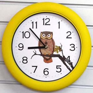 GB4637 무소음 부엉이 벽시계 노랑 32cm 제조한국 벽시계 부엉이시계 인테리어벽시계 무소음벽시계 모던시계 월클락 국산시계