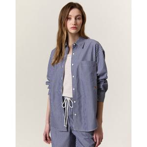 아떼바네사브루노 여성 25SS 시즌오프 네이비 스트라이프 면 긴팔셔츠 VLBL5B229N2