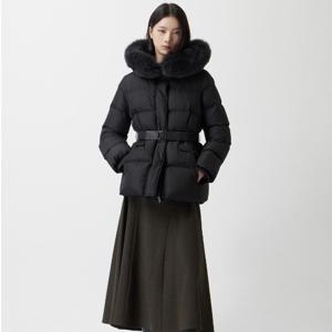 [쥬크]시그니쳐 슬림핏 벨티드 퍼후드 구스 다운_Z254PSG186