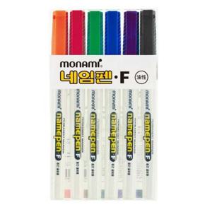 네임펜6색세트(F/모나미) 필기구 네임펜 캡식 네임펜6색세트 F 모나미 행사네임텍 골드네임텍 12색네임펜 굵은네