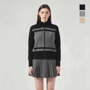 [GS]클라우스 여성 방풍안감 집업 골프 니트 자켓 FH25WW2508 BK