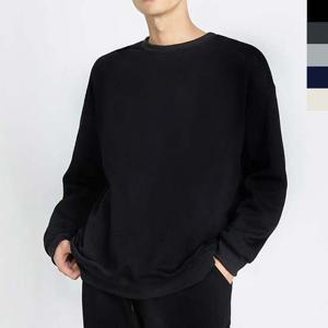 방한 겨울 남자 기모면 맨투맨 데일리 티셔츠