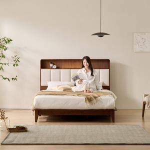 마틸다 원목 침대 LED 조명 호텔식 평상형 프레임 무선충전 킹사이즈 K (매트별도)