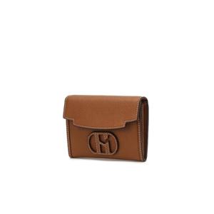 [쇼핑백동봉] 브라운 H패치 소가죽 플랩 카드지갑 HIHO6E540W2