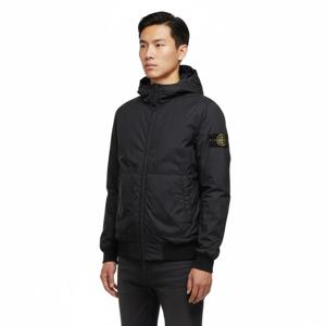 8% 스톤아일랜드5F 4100013 S0A23 V0029 크링클랩스 와펜 패디드 후드 자켓 블랙