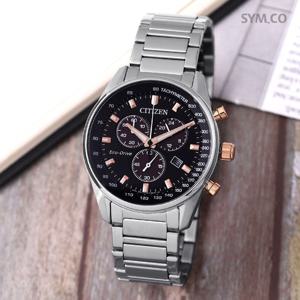 시티즌 AT2396-86E 에코드라이브 블랙 골드 라운드 크로노그래피 남자 메탈 시계 d