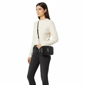 생로랑 748849 DV702 1000 블랙 모노그램 퀼팅 루 미니 크로스백 배송