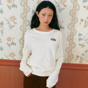 [마리끌레르][정가89,000]울 블렌드 베이직 로고 라운드 니트(MAFCKN16NIV)