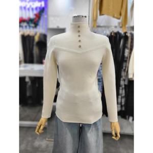 밸리걸 세이브존01 버튼 포인트 하이넥 기모 니트 615040