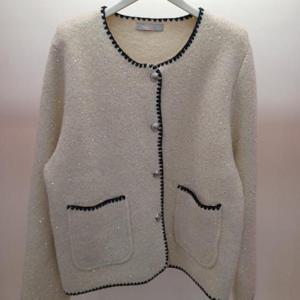 Latium HC06 메탈배색 이중컬러 트위드형 라운드 기모 쟈켓 T2611jk01I