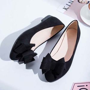 여성리본 스웨이드 가을겨울 신발 정장구두