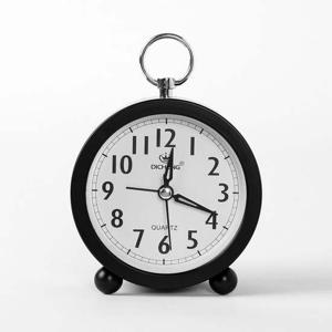 퀴리 원형 알람시계 블랙 탁상시계 탁상시계 알람시계 무소음시계 인테리어시계