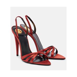 생로랑 Kate 크레이프 새틴 슬링백 샌들 P01135876