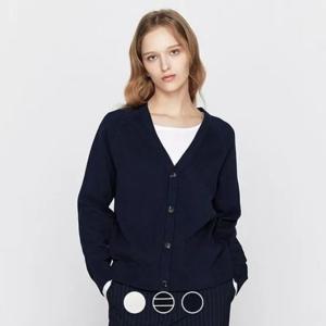 [지오다노]여자 가디건 클래식 코튼 브이넥 버튼 니트 카디건 356506