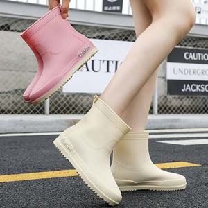 여성 레인 부츠 장화 여자 레인 슈즈 기모 신발 3색C