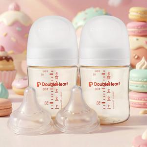 더블하트 모유실감 베이직 제뉴인화이트 160ml 트윈팩세트(젖병2개+젖꼭지2입)