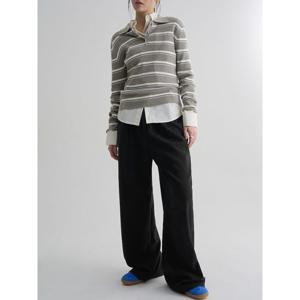 (356121WM85) [에잇세컨즈] 폴리피치 밴딩 팬츠  블랙