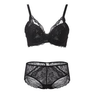 비비안 꾸띄르 메탈사 패치자수 노와이어 브라 & 올레이스팬티 세트 BR979A BP979AL BK