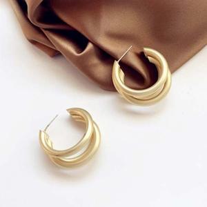 매트골드 더블 링 귀걸이 이어링 실버925 BLS114