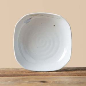 이천도자기 청꽃고백자 사각찬기 4호 22cm 그릇