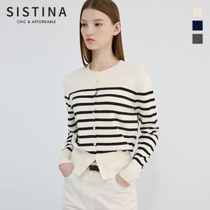 [SISTINA][10%쿠폰+비밀15%적립]인기 스트라이프 라운드넥 가디건_ASKCDQ11020