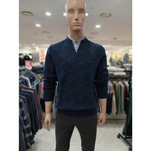 크로커다일 세이브존05 사선 조직 JQO 브이넥 레이어드 니트34 AAKT3353/34