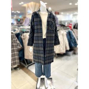 소고 세이브존01 후드 체크 하프 코트 TG4HA08_1