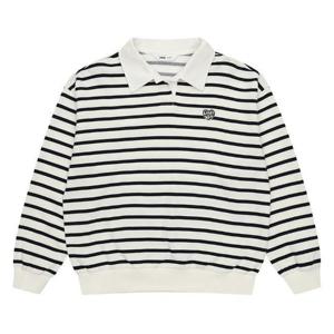 소이 HC14 네이비 스트라이프 카라 맨투맨 티 25S1458