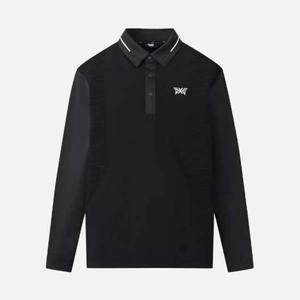 PXG골프긴팔 TQK PJPPM2106-21 KNIT HYBRID COLLAR LONG-SLEEVE BLACK