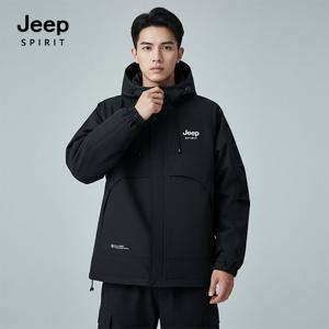 JEEP SPIRIT 스포틱  스트링 후드 윈드브레이커 블랙 (JSSPJK86)