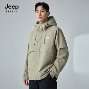 JEEP SPIRIT 스포틱  스트링 후드 윈드브레이커 베이지 (JSSPJK91)