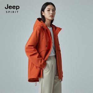 JEEP SPIRIT 스포틱  스트링 후드 윈드브레이커 오렌지 (JSSPJK101)