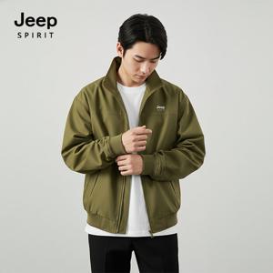 JEEP SPIRIT 공용 하이넥 집업 자켓 카키 (JSSPJK149)