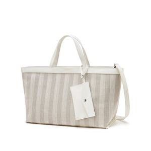 헤지스 골프 여성 26SS 베이지 여성 헤링본 조직 캔버스 쇼퍼백 HWBA6E302I4