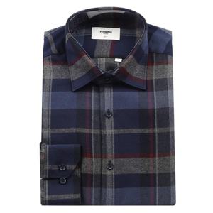 [레노마(셔츠)]포근한 멜란지 빅체크 기모 슬림핏  RPWSL1135NY