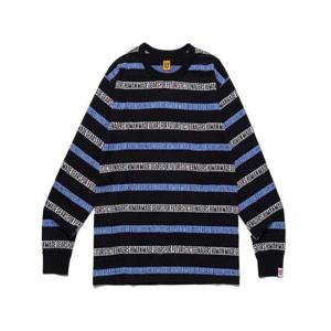 휴먼메이드 자카드 롱 슬리브 티셔츠 블랙 HM26CS015