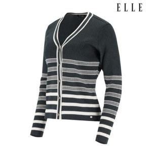 엘르골프 세이브존01 여성 펄 원사 믹스 단추 가디건 6L23701 722