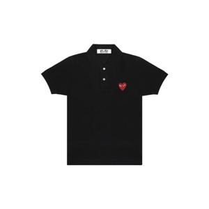 Play Comme des Garcons플레이 꼼데가르송 레드 하트 폴로 셔츠 블랙 AZ-T006-051-1