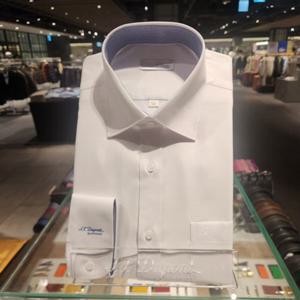 [듀퐁셔츠] 듀퐁셔츠 SE6SM11LS163SWH 비지니스 라인 착용감이 편한 도비 스트레치 일반 핏 셔츠 SE6SM11LS163