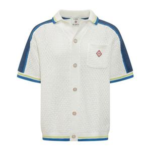 카사블랑카 체스트 포켓 니트 텍스처 반팔 셔츠 MSS26KW131001