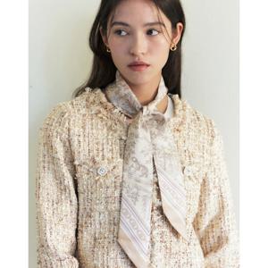 [뜨왈드주이] Toile de Jouy 베이지쁘띠 실크 스카프 HISC6E351I1