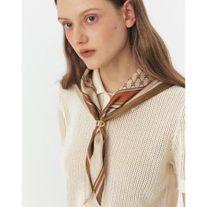 [SILK][링포함] 베이지 헤리아토 삼각링 실크 스카프 HISC6E631I3