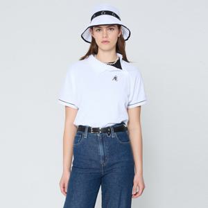 [먼싱웨어] 여성 볼링 펭귄 카라 변형 티셔츠 화이트 MR122LTS34