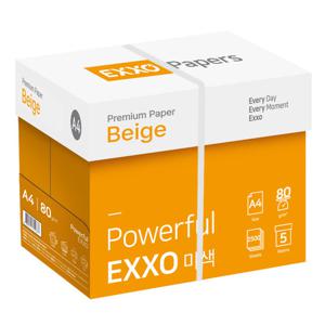 엑소베이지 A4 미색 복사용지(A4용지) 80g 2500매 1BOX