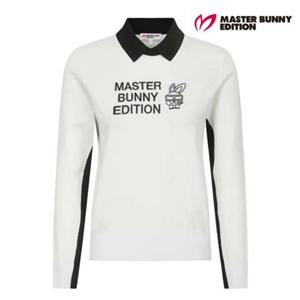 [마스터바니에디션] 여성 솔리드 컬러 자수 카라 긴팔 니트 421F1SR101WH 421F1SR101