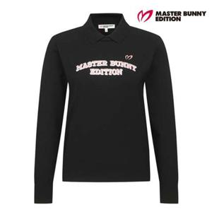 [마스터바니에디션] 여성 솔리드 컬러 자수 카라 긴팔 니트 421F1SR101BK 421F1SR101