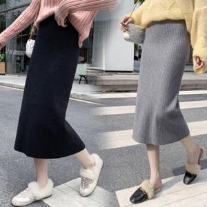 주름치마 여성 H라인 골지 니트 스타일 예쁜 치마 스커트