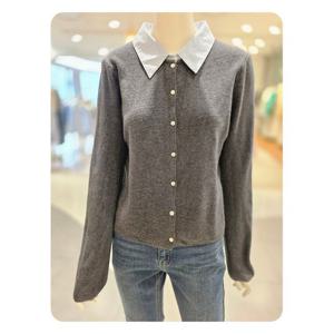 [숲]셔츠 카라 배색 가디건 SC3GD40